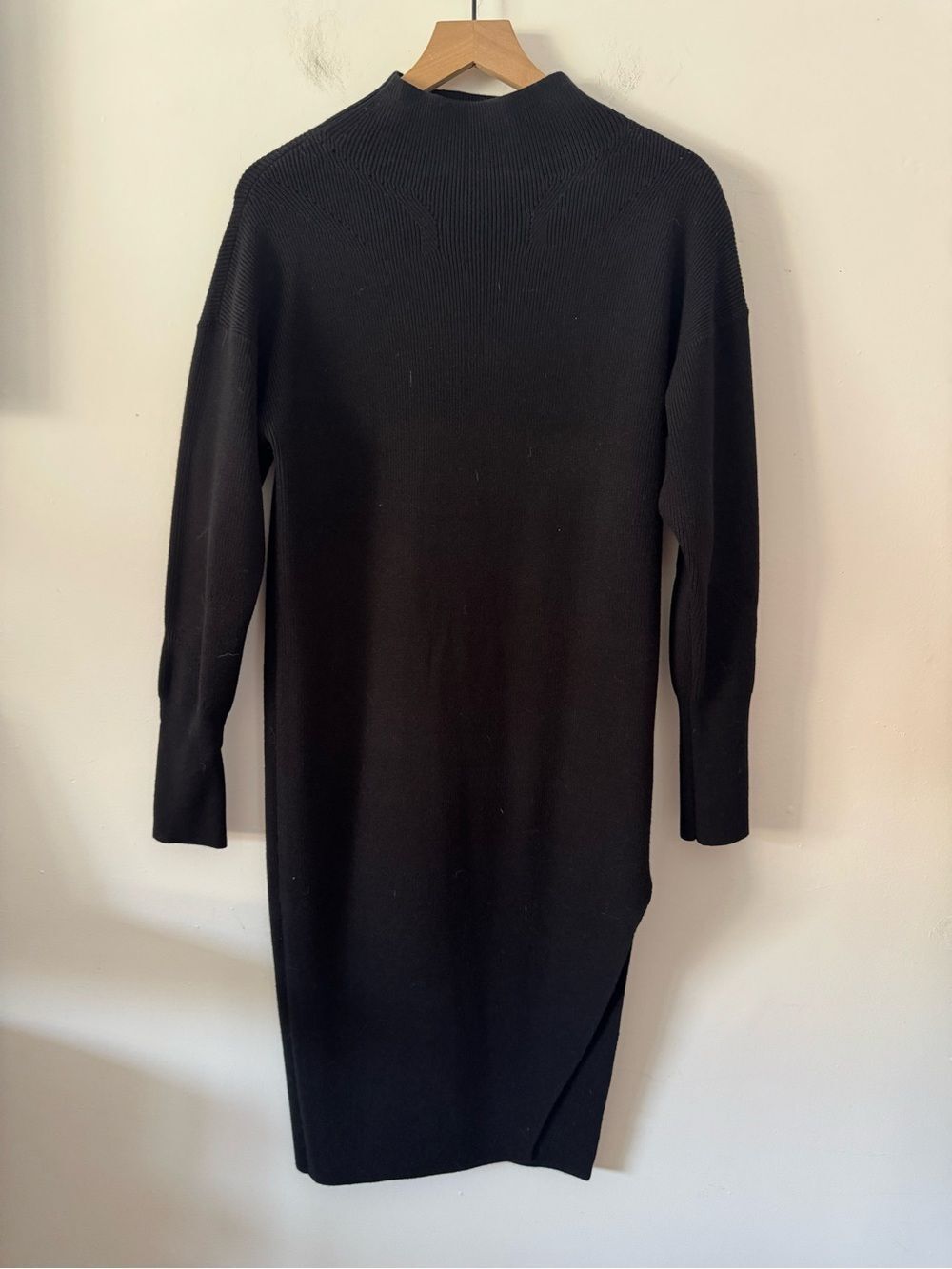 Anthropologie Black Knit Sweater Midi Dress Small